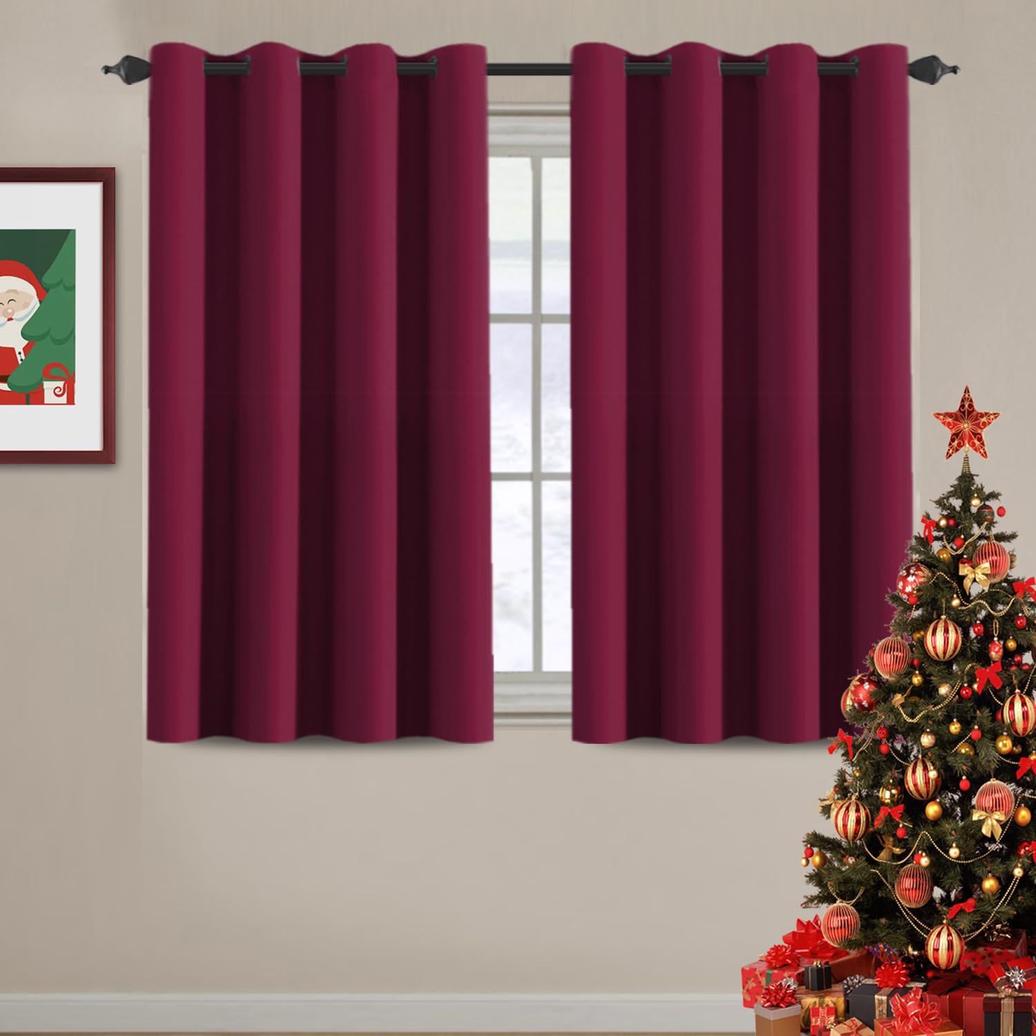 H.VERSAILTEX Blackout Patio Curtains 100 x 96 Inches for Sliding Door Extral Wide Blackout Curtain Panels Thermal Insulated Room Divider - Grommet Top, 8' Tall by 8.5' Wide - Jet Black
