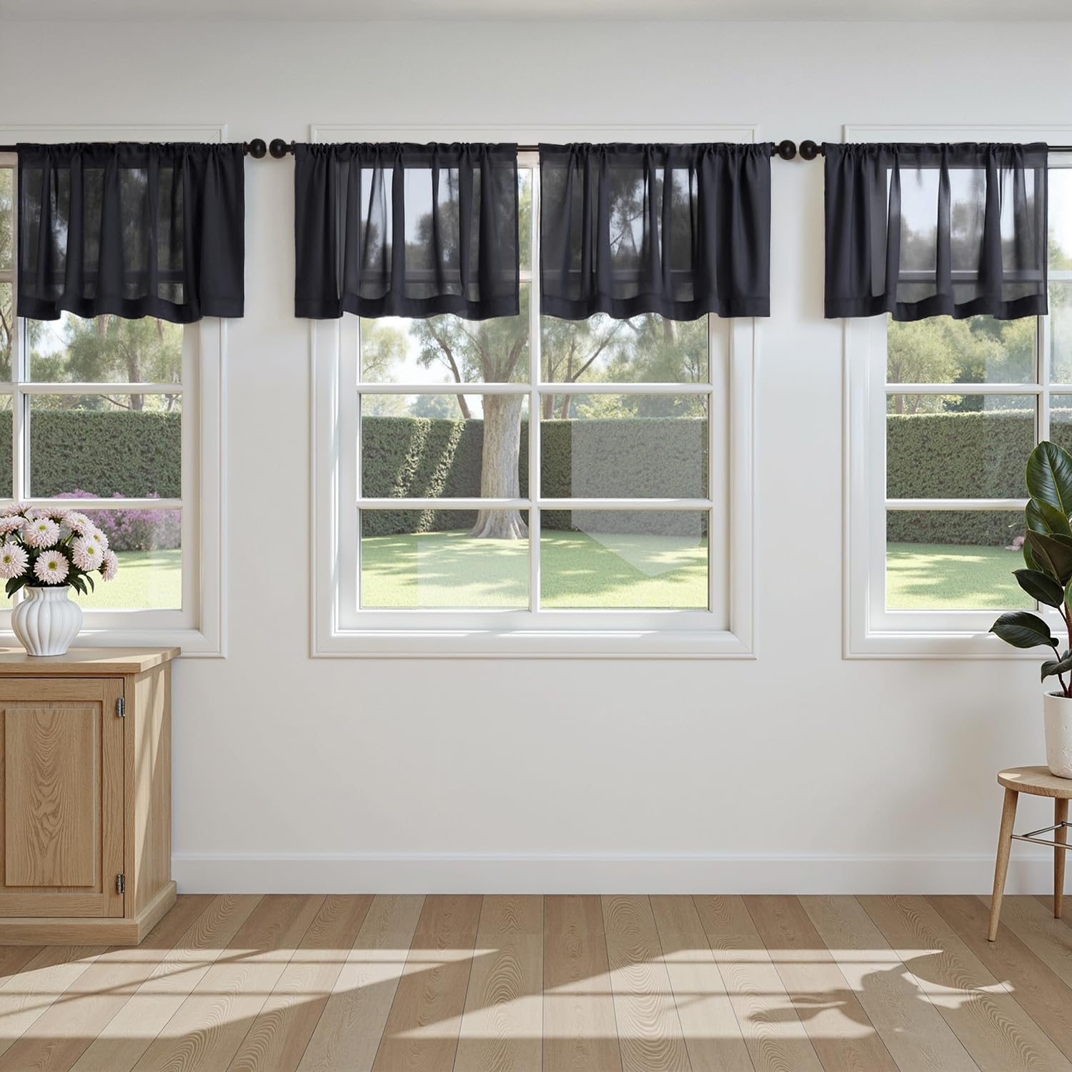MIULEE White Sheer Curtains 84 Inches Long, 4 Panels Set, Light Filtering Rod Pocket Voile Drapes for Living Room and Bedroom, Airy Soft Fabric Window Treatments, 42 x 84 Inches