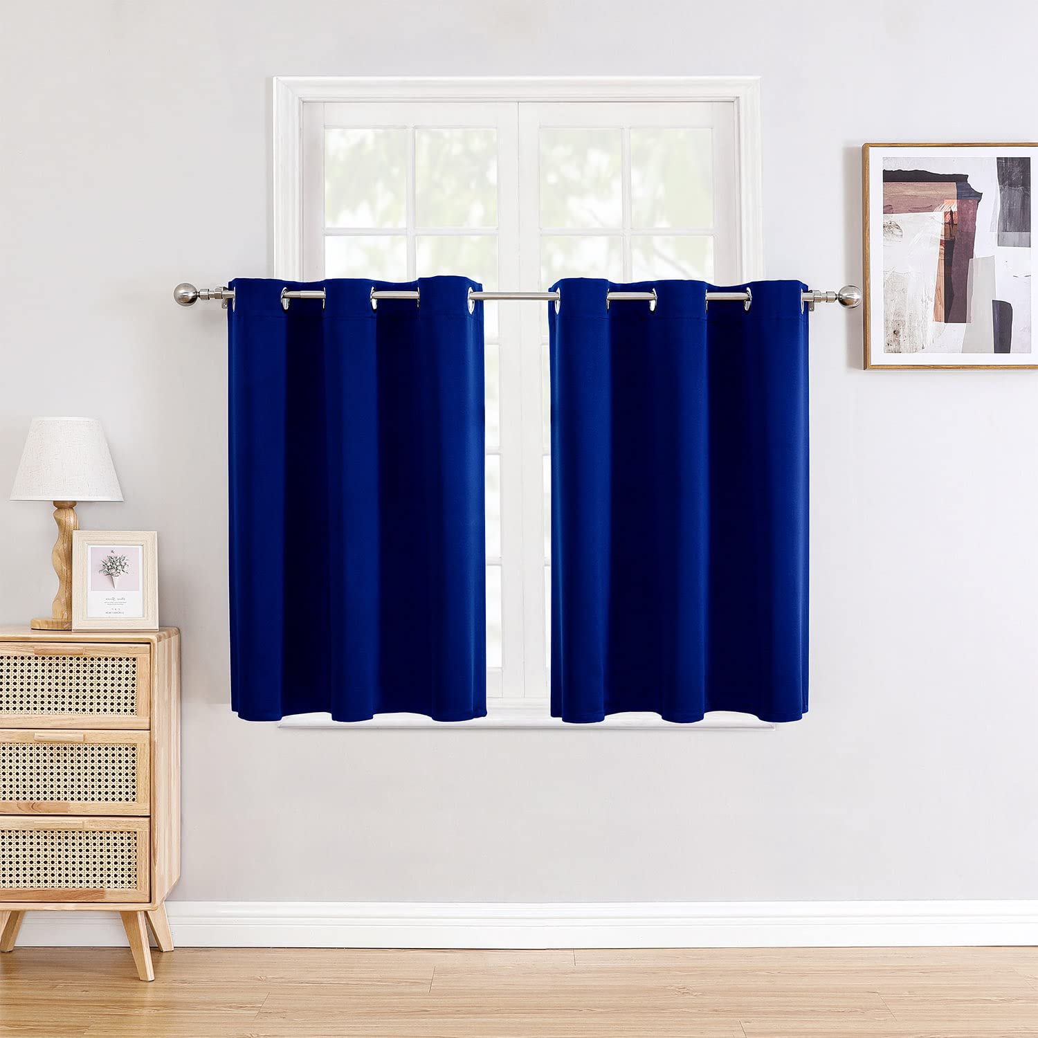 ChrisDowa Grommet Blackout Curtains for Bedroom and Living Room - 2 Panels Set Thermal Insulated Room Darkening Curtains (Dark Grey, 42 x 63 Inch)