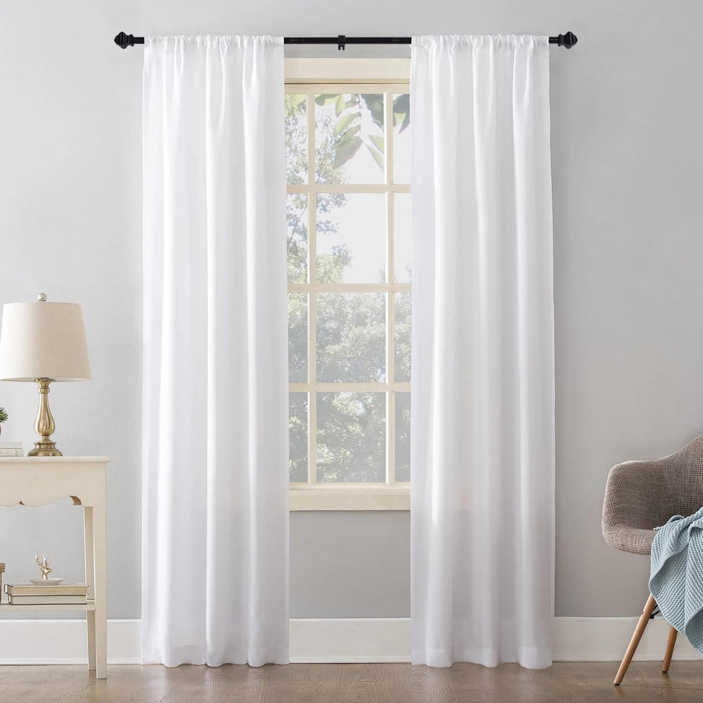 Thestoa Splicing Curtain Rods for Windows 30-46 Inch, 5/8" Diameter Black Curtain Rods 2 pack for Bedroom, Living Room, Outdoor