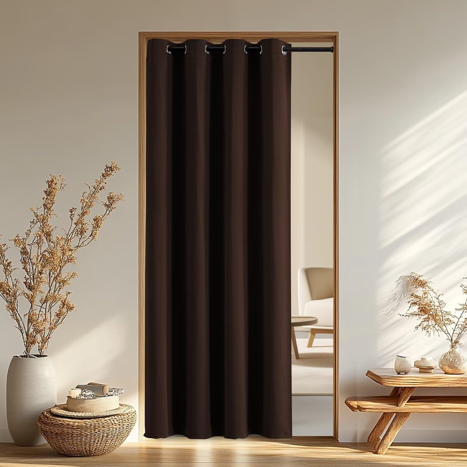 IGEMAEVE Black 100% Blackout Curtains 84 Inch Length 2 Panels Set, Black Out Curtains for Bedroom 84 Inch Long, Rod Pocket Energy Saving Room Darkening Drapes for Living Room Dining Room Window
