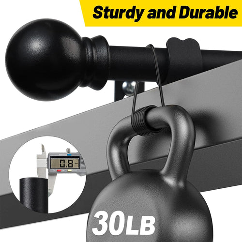 2 Pack Black Curtain Rods for Windows 28 to 48 inch, 5/8 inch Small Cafe Window Curtain Rods, Short Drapery Rod for Bedroom Kitchen (Size：30-50 Inch, Matte Black)