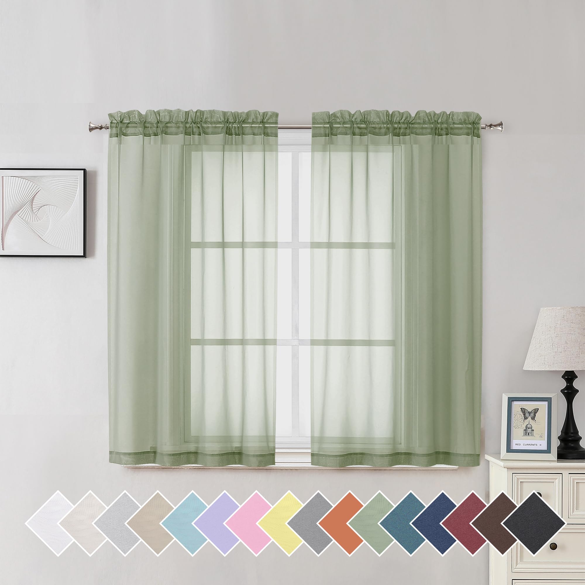 Aiyufeng Blush Pink Sheer Curtains 84 Inches Long 2 Panels Set, Light Filtering Soft Airy Voile Rod Pocket Baby Pink Sheer Window Drapes for Bedroom Living Room, Each 40Wx84L Inches