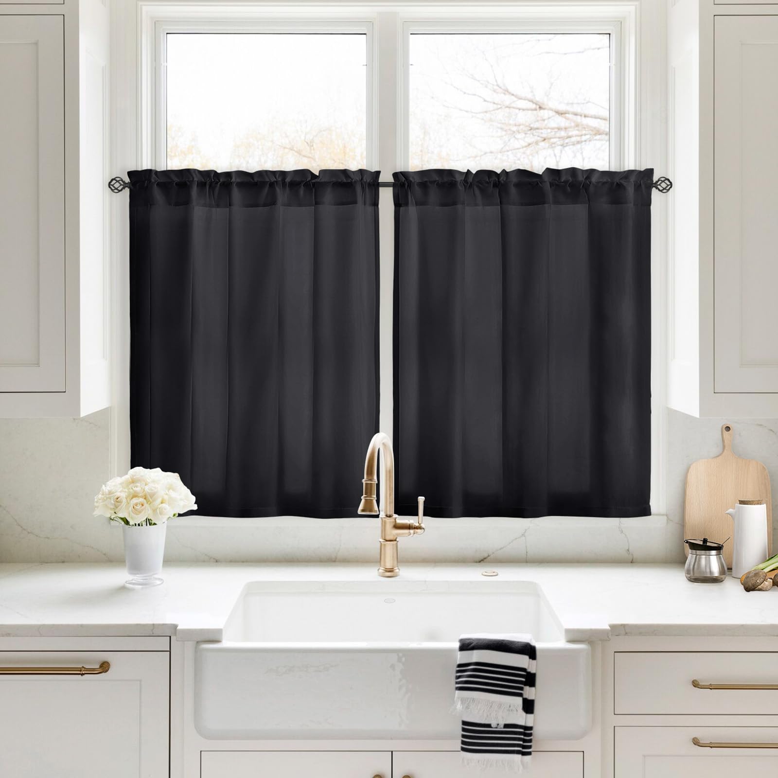 HOMEIDEAS Non-See-Through White Privacy Sheer Curtains 52 X 84 Inches Long 2 Panels Sheer Curtains Light Filtering Window Curtains Drapes for Bedroom Living Room