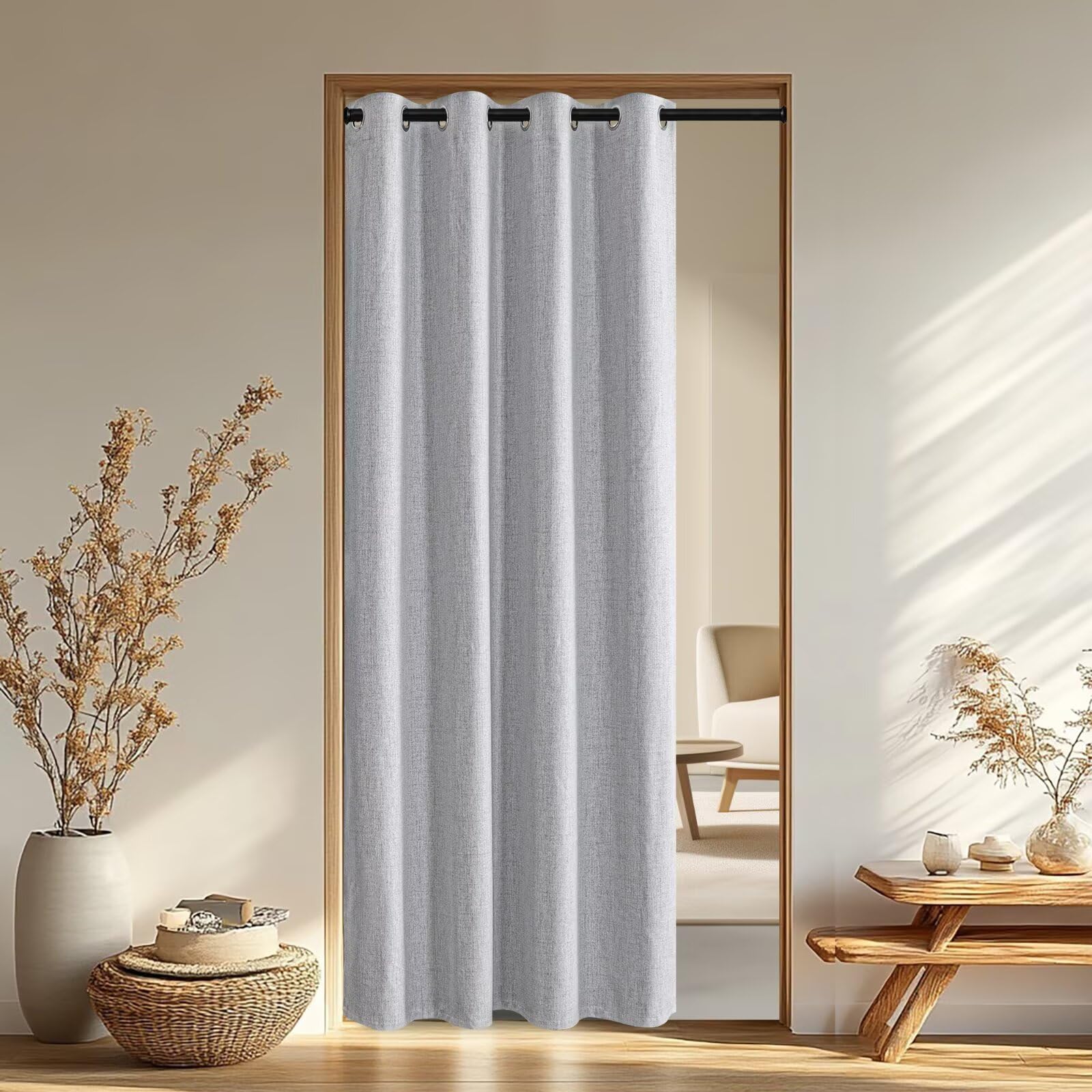 IGEMAEVE Black 100% Blackout Curtains 84 Inch Length 2 Panels Set, Black Out Curtains for Bedroom 84 Inch Long, Rod Pocket Energy Saving Room Darkening Drapes for Living Room Dining Room Window