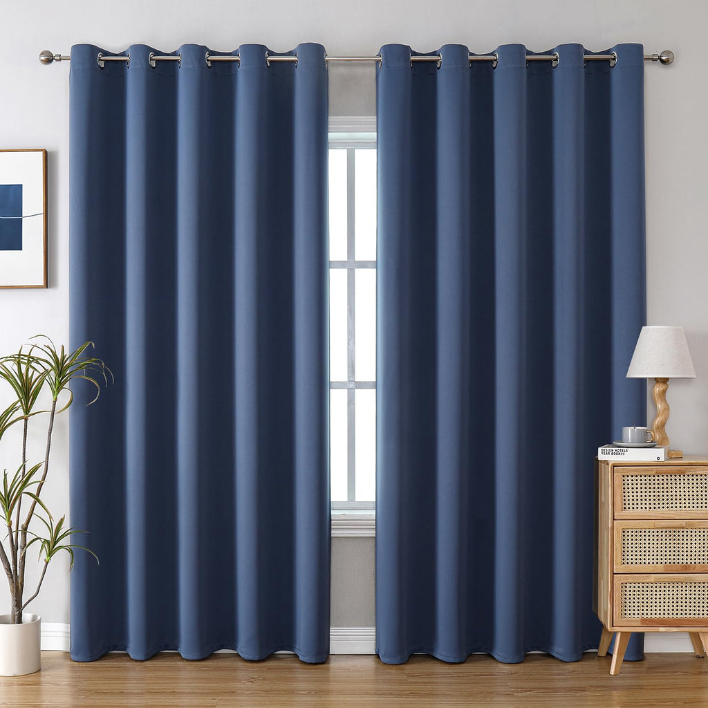 ChrisDowa Grommet Blackout Curtains for Bedroom and Living Room - 2 Panels Set Thermal Insulated Room Darkening Curtains (Dark Grey, 42 x 63 Inch)