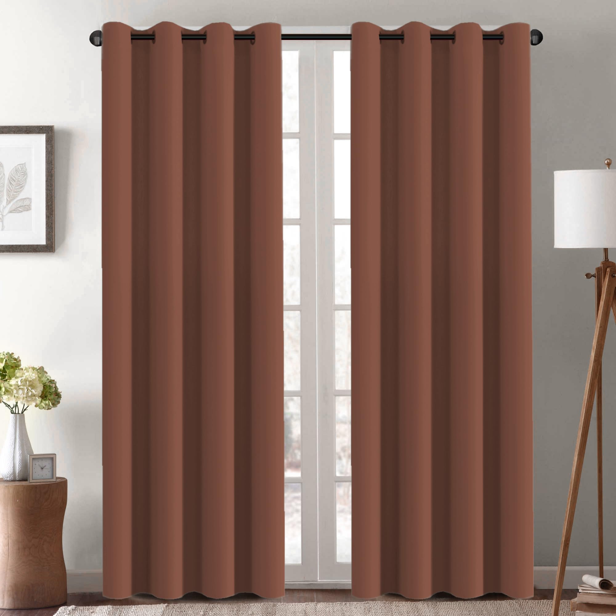 H.VERSAILTEX Blackout Patio Curtains 100 x 96 Inches for Sliding Door Extral Wide Blackout Curtain Panels Thermal Insulated Room Divider - Grommet Top, 8' Tall by 8.5' Wide - Jet Black