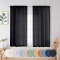 Chyhomenyc Crushed Sheer White Curtains 84 Inch Length 2 Panels, Light Filtering Solid Crinkle Voile Lightweight Textured Sheer Curtian for Bedroom, Each 42Wx84L Inches