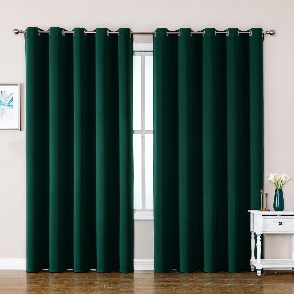 ChrisDowa Grommet Blackout Curtains for Bedroom and Living Room - 2 Panels Set Thermal Insulated Room Darkening Curtains (Dark Grey, 42 x 63 Inch)