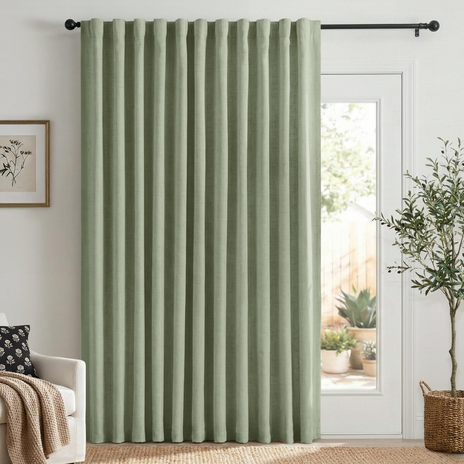 Cream Thermal Blackout Curtains 2 Panels, 50"×84", Back Tab & Rod Pocket Design