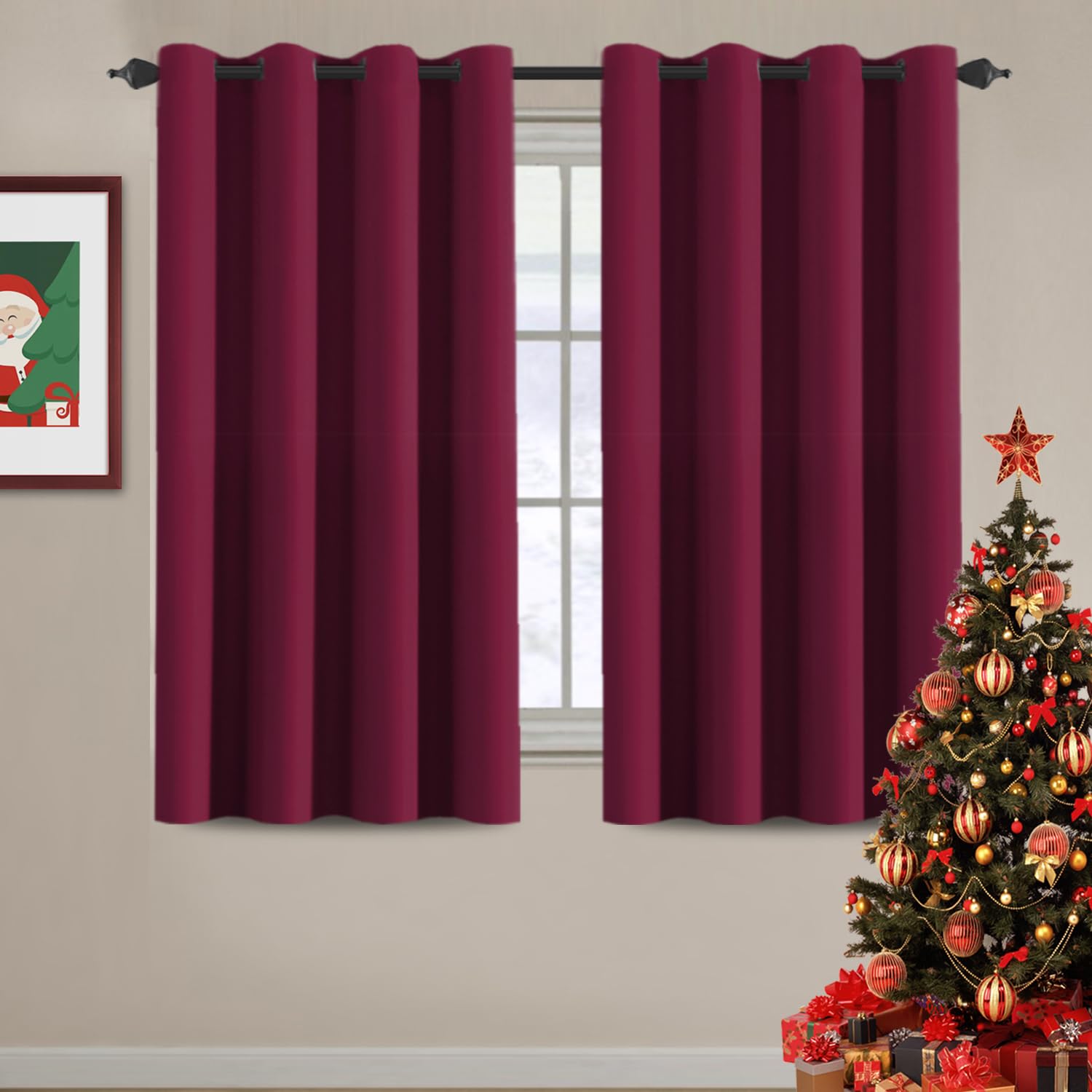 H.VERSAILTEX Blackout Patio Curtains 100 x 96 Inches for Sliding Door Extral Wide Blackout Curtain Panels Thermal Insulated Room Divider - Grommet Top, 8' Tall by 8.5' Wide - Jet Black