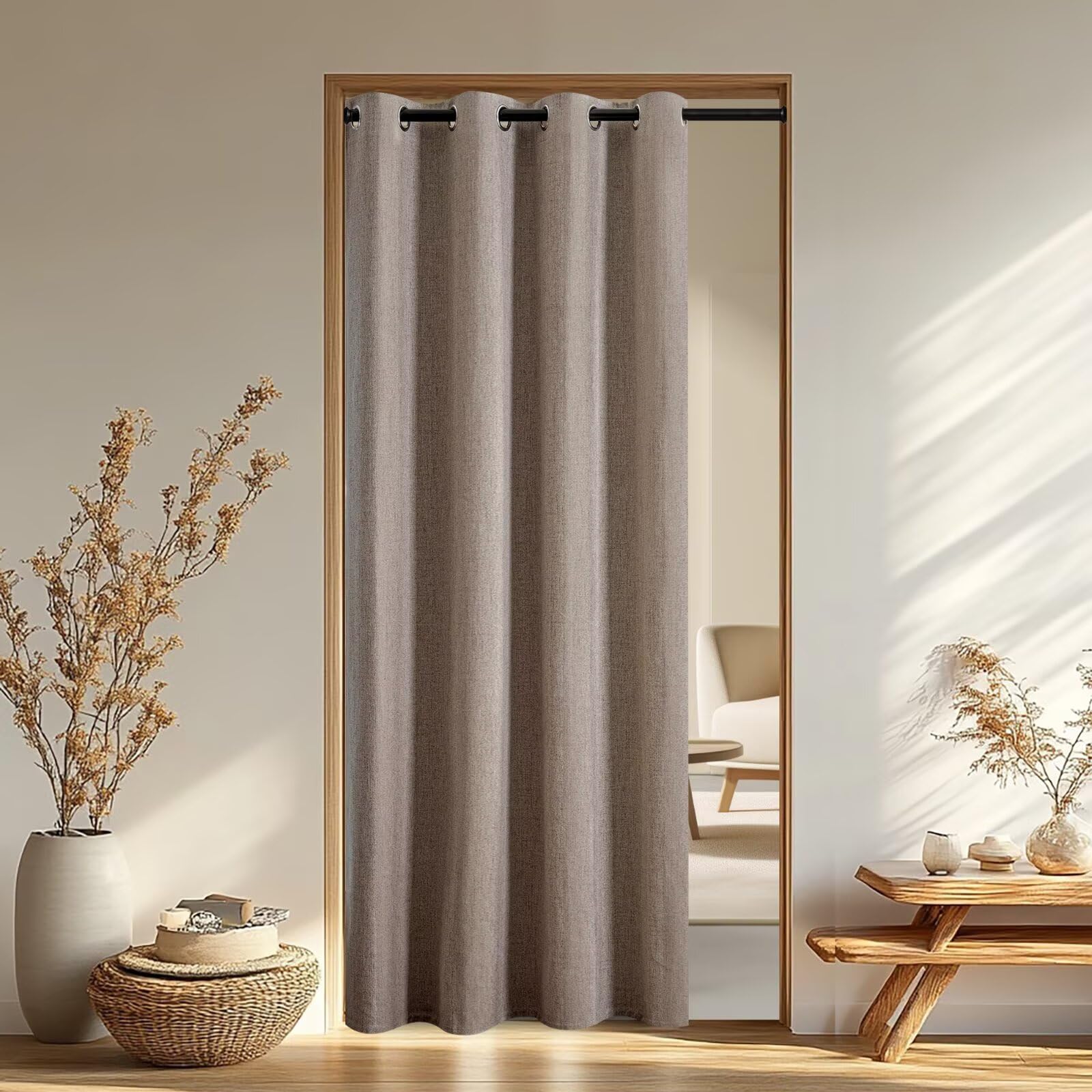 IGEMAEVE Black 100% Blackout Curtains 84 Inch Length 2 Panels Set, Black Out Curtains for Bedroom 84 Inch Long, Rod Pocket Energy Saving Room Darkening Drapes for Living Room Dining Room Window