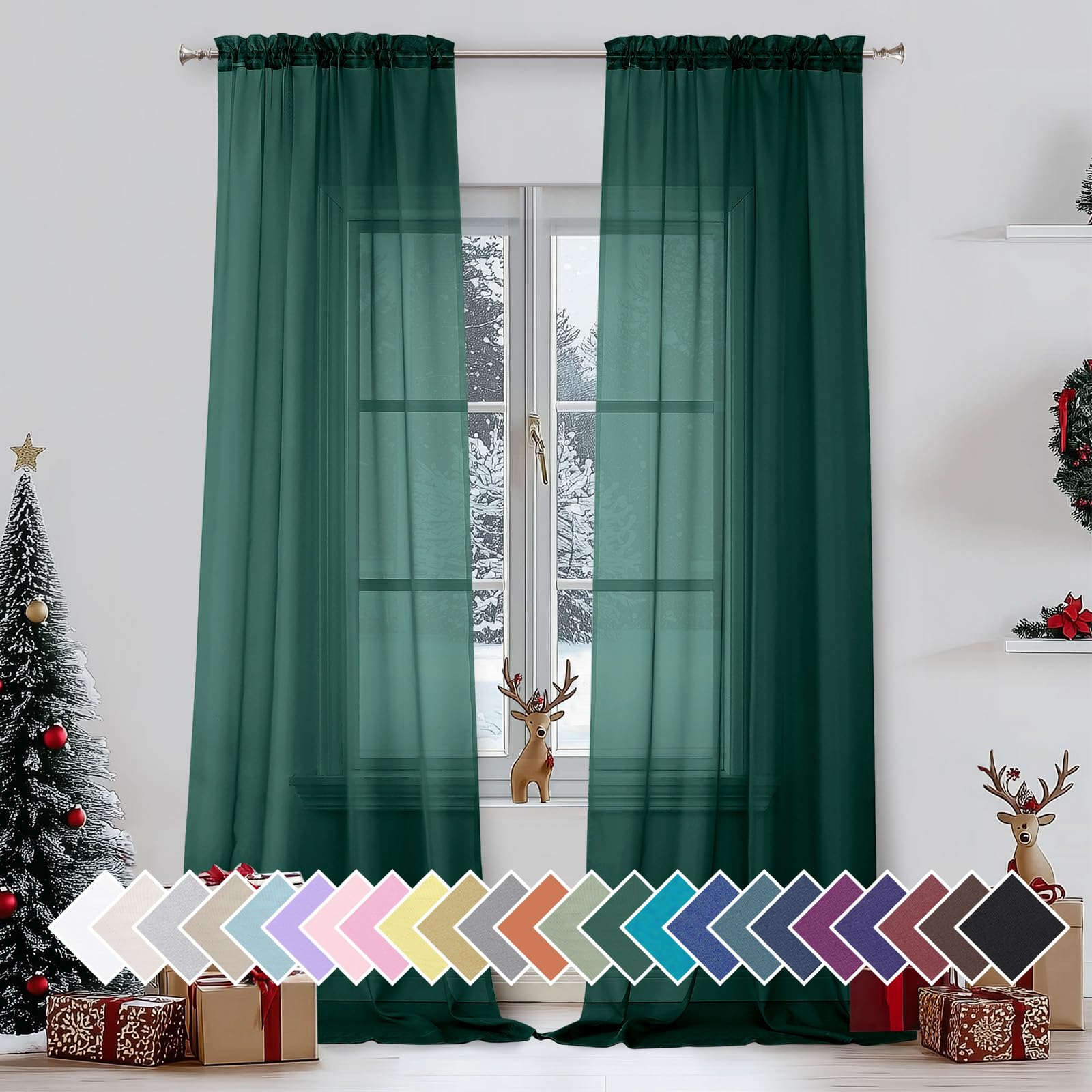 Aiyufeng Blush Pink Sheer Curtains 84 Inches Long 2 Panels Set, Light Filtering Soft Airy Voile Rod Pocket Baby Pink Sheer Window Drapes for Bedroom Living Room, Each 40Wx84L Inches