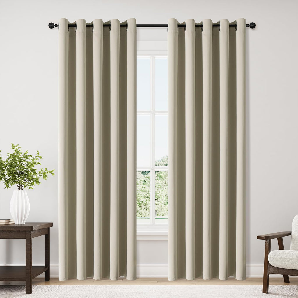 ChrisDowa Grommet Blackout Curtains for Bedroom and Living Room - 2 Panels Set Thermal Insulated Room Darkening Curtains (Dark Grey, 42 x 63 Inch)
