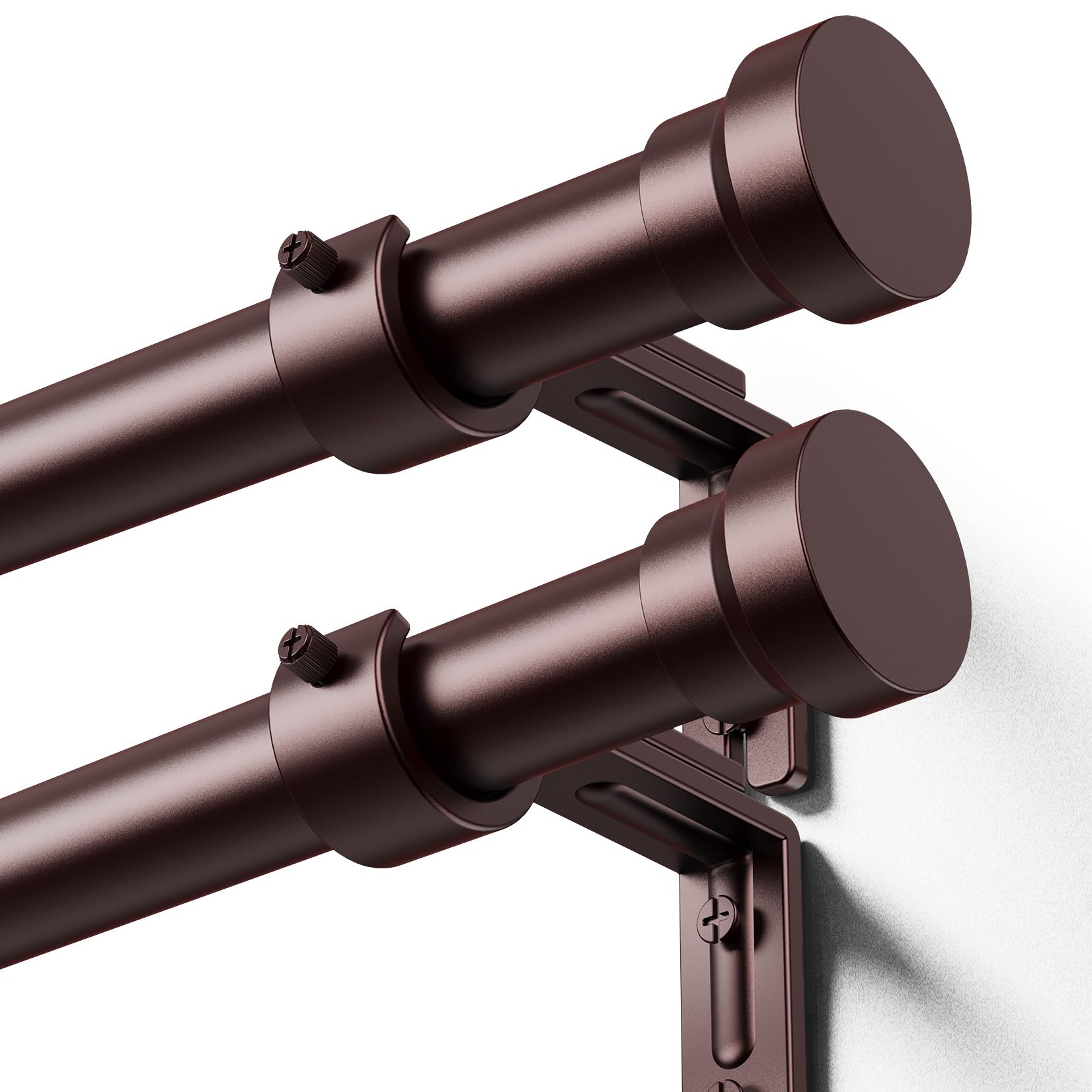 YaFex Curtain Rods 2 Pack 32-144 Inch, Heavy Duty 1 Inch Curtain Rod, Black Extra Long Adjustable Window Treatment Rods, Modern Design, Easy Installation