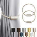 6 Pack Black Strong Magnetic Curtain Tiebacks Outdoor Elegant Decorative Tie Backs Modern Rope Tiebacks for Drapes Window Curtain Holdbacks for Draperies