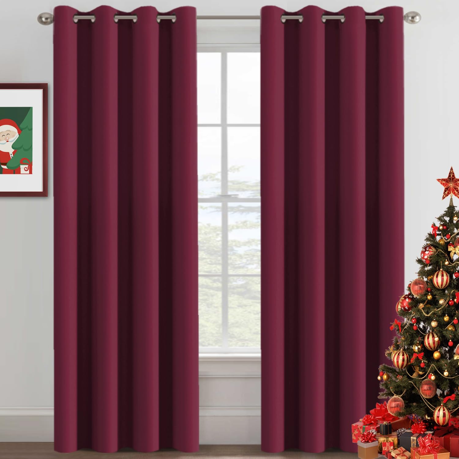 H.VERSAILTEX Blackout Patio Curtains 100 x 96 Inches for Sliding Door Extral Wide Blackout Curtain Panels Thermal Insulated Room Divider - Grommet Top, 8' Tall by 8.5' Wide - Jet Black