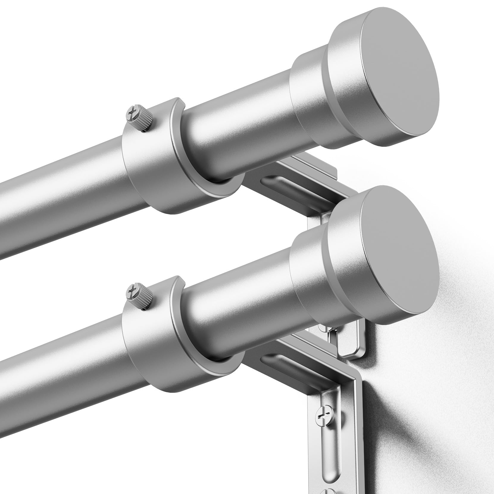 YaFex Curtain Rods 2 Pack 32-144 Inch, Heavy Duty 1 Inch Curtain Rod, Black Extra Long Adjustable Window Treatment Rods, Modern Design, Easy Installation