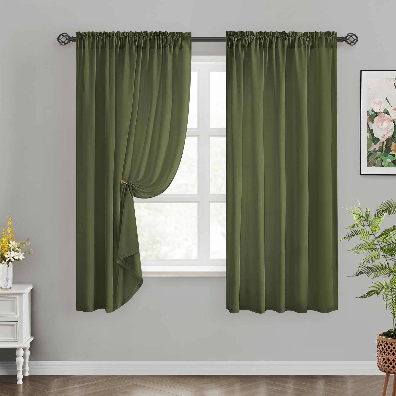 HOMEIDEAS Non-See-Through White Privacy Sheer Curtains 52 X 84 Inches Long 2 Panels Sheer Curtains Light Filtering Window Curtains Drapes for Bedroom Living Room