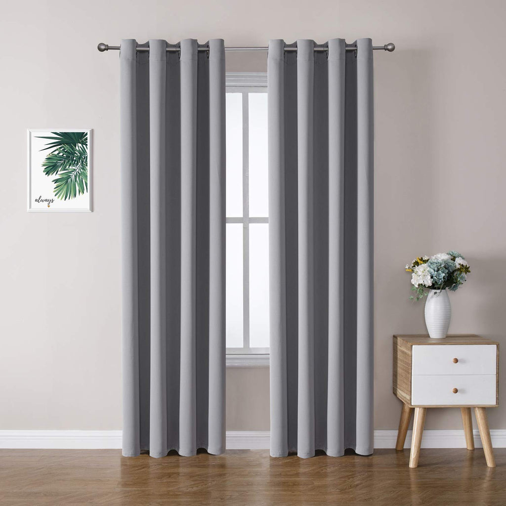 ChrisDowa Grommet Blackout Curtains for Bedroom and Living Room - 2 Panels Set Thermal Insulated Room Darkening Curtains (Dark Grey, 42 x 63 Inch)