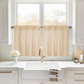 HOMEIDEAS Non-See-Through White Privacy Sheer Curtains 52 X 84 Inches Long 2 Panels Sheer Curtains Light Filtering Window Curtains Drapes for Bedroom Living Room