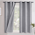 YoungsTex Linen Blackout Curtains 63 Inch Length for Bedroom, Room Darkening Window Drapes with Grommet Thermal Insulated Black Out Blinds for Living Room, 2 Panels, 52 X 63 Inch, Beige
