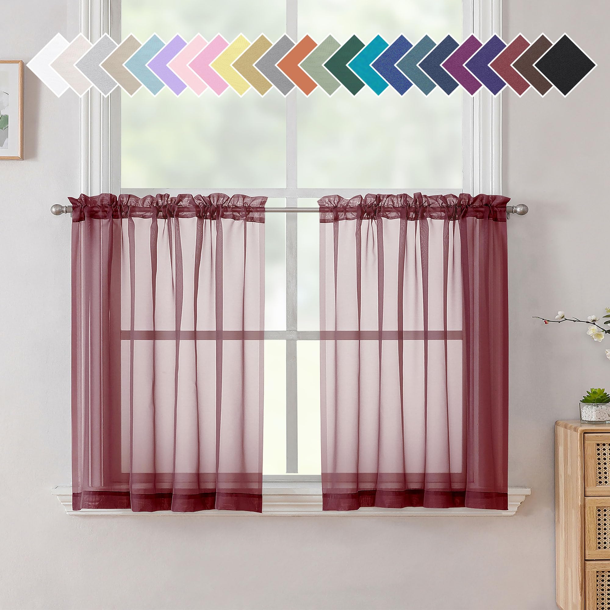 Aiyufeng Blush Pink Sheer Curtains 84 Inches Long 2 Panels Set, Light Filtering Soft Airy Voile Rod Pocket Baby Pink Sheer Window Drapes for Bedroom Living Room, Each 40Wx84L Inches