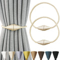 2 Pack Magnetic Curtain Tiebacks Rope Modern Handmade Curtain Tie Backs Decorative Drapes Weave Holdbacks for Window Décor, Khaki