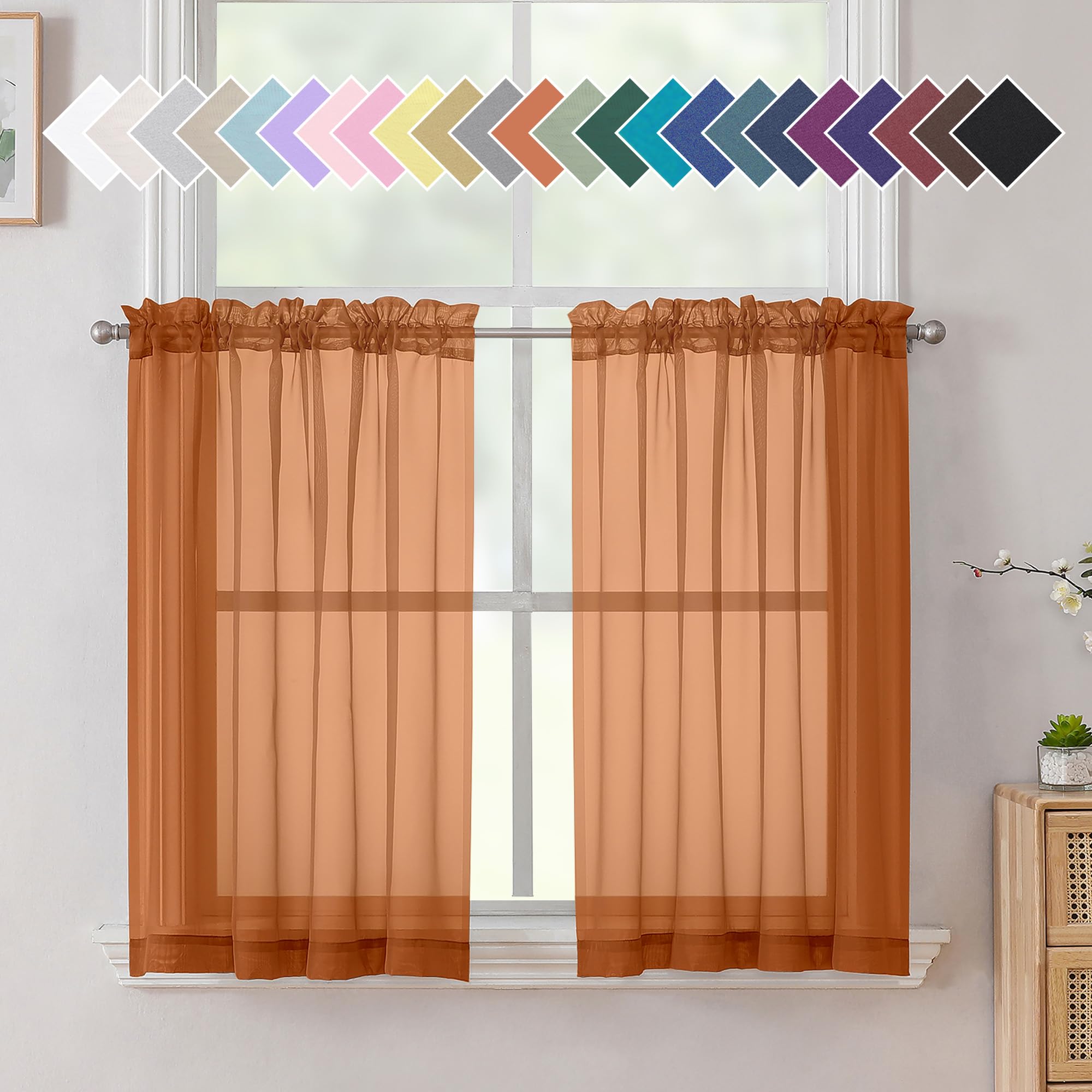 Aiyufeng Blush Pink Sheer Curtains 84 Inches Long 2 Panels Set, Light Filtering Soft Airy Voile Rod Pocket Baby Pink Sheer Window Drapes for Bedroom Living Room, Each 40Wx84L Inches