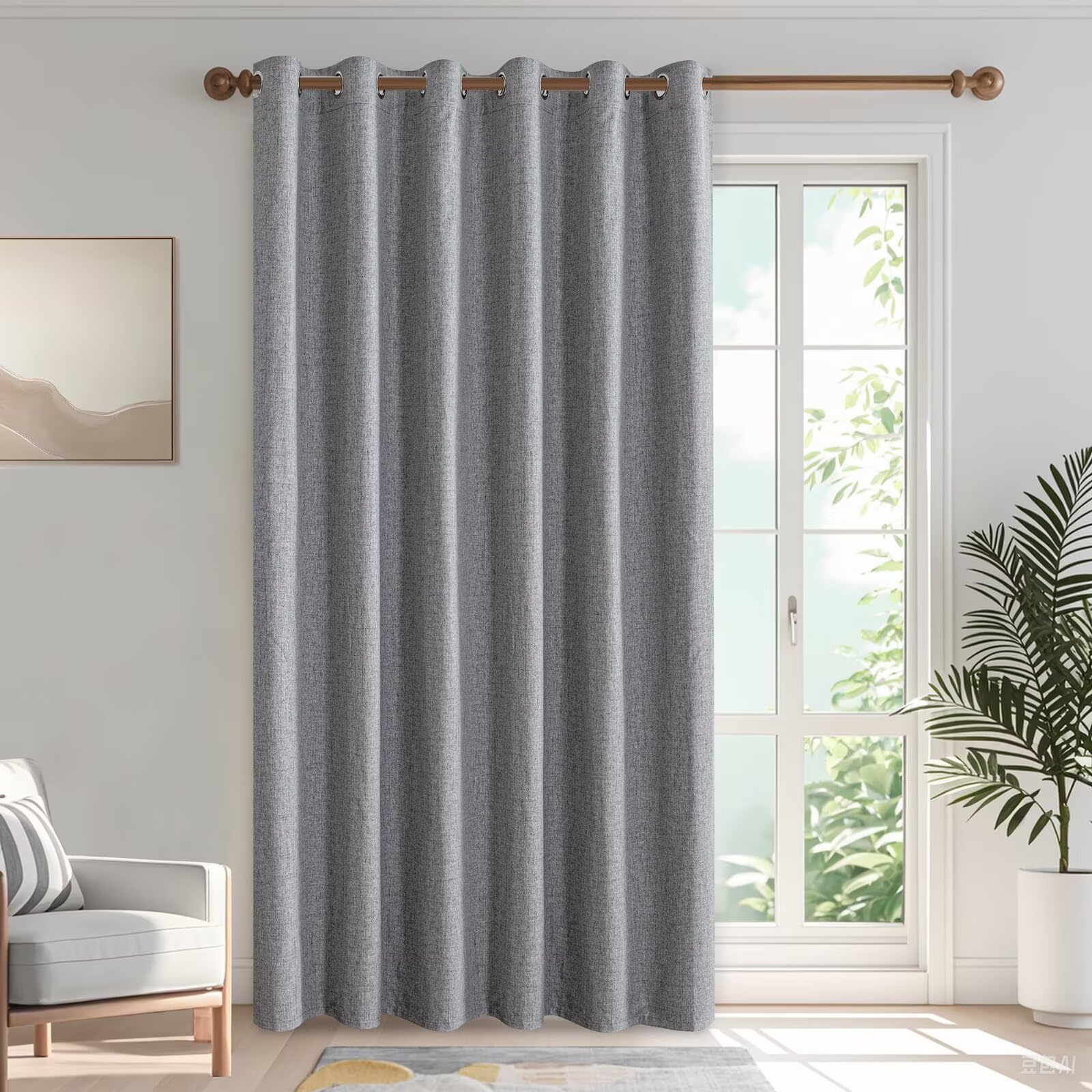 IGEMAEVE Black 100% Blackout Curtains 84 Inch Length 2 Panels Set, Black Out Curtains for Bedroom 84 Inch Long, Rod Pocket Energy Saving Room Darkening Drapes for Living Room Dining Room Window