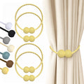 Hion Magnetic Curtain Tiebacks Black 2pcs, Curtain Tiebacks Buckles Holdbacks Holders Hooks Clip for Home Outdoor Bedroom Office Decorative Curtain