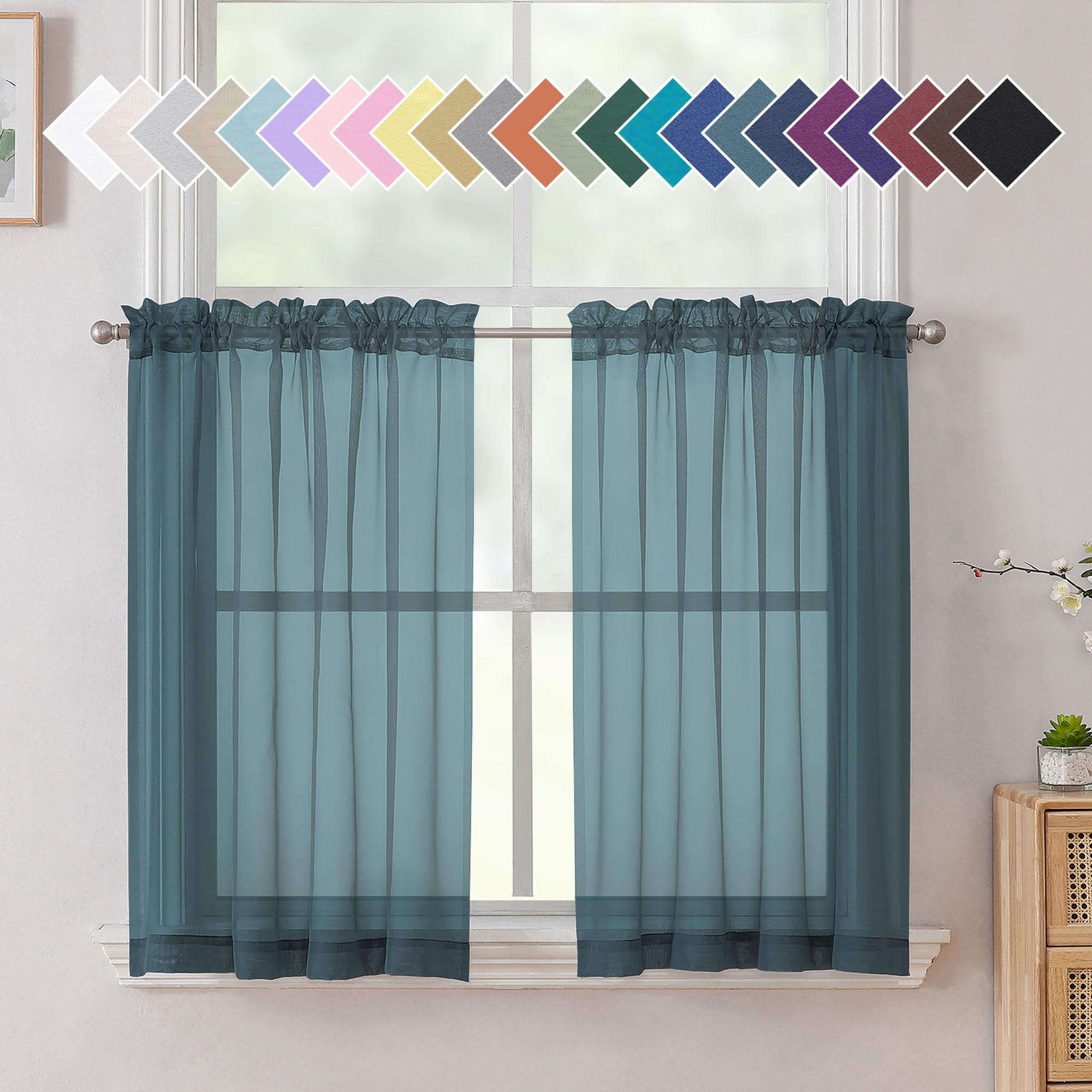 Aiyufeng Blush Pink Sheer Curtains 84 Inches Long 2 Panels Set, Light Filtering Soft Airy Voile Rod Pocket Baby Pink Sheer Window Drapes for Bedroom Living Room, Each 40Wx84L Inches