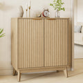 Sideboard Cabinet, 55'' Buffet Cabinet with Faux Marble Top & Adjustable Shelf, Modern Fluted Storage Cabinet, Accent Credenza Sideboard for Kitchen, Living Room, Entryway