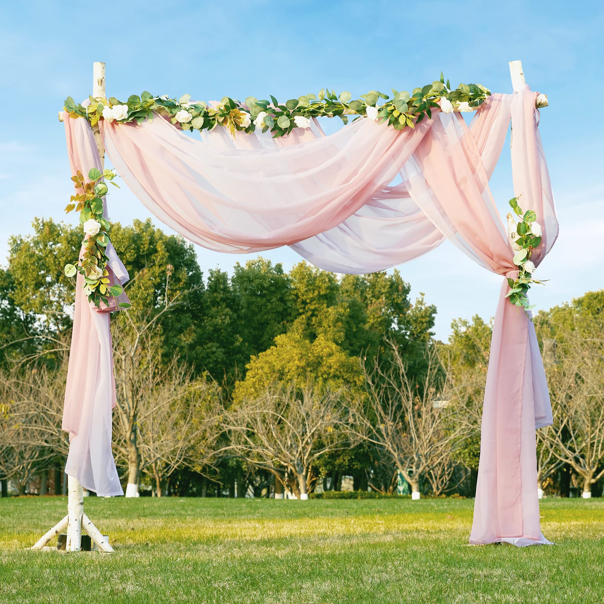 NICETOWN Sheer Canopy Bed Curtains Panels 216 - Home Decoration Sheer Voile Scarf Valance for Wedding (1 Panel, W60 x L216, White)