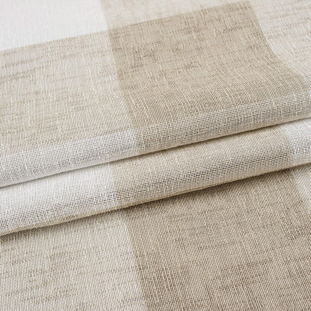 DriftAway Buffalo Plaid Blackout Curtains Linen Textured Farmhouse Double Layer Thermal Insulated Yarn Dyed Woven Checkered Gingham Grommet Drapes for Living Room 2 Panels Each 52W x 84L Taupe